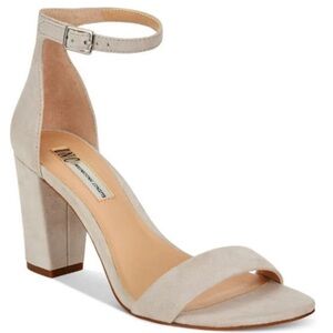 INC kivah leather ankle strap cream chunky heels 8.5